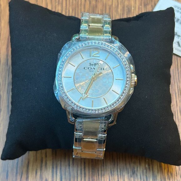 Brand New Coach Boyfriend Women’s Crystal Bezel Two Tone...
